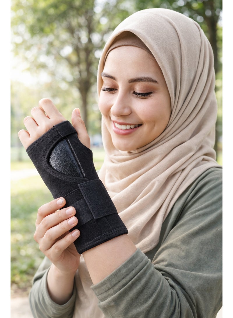 ترينفي دعامة للمعصم لدعم النوم الليلي في حالات متلازمة النفق الرسغي، جبيرة معصم قابلة للتعديل لتخفيف الألم والالتواءات والإصابات الرياضية وعدم استقرار المفاصل، مناسبة لليد اليسرى واليمنى - Image 4